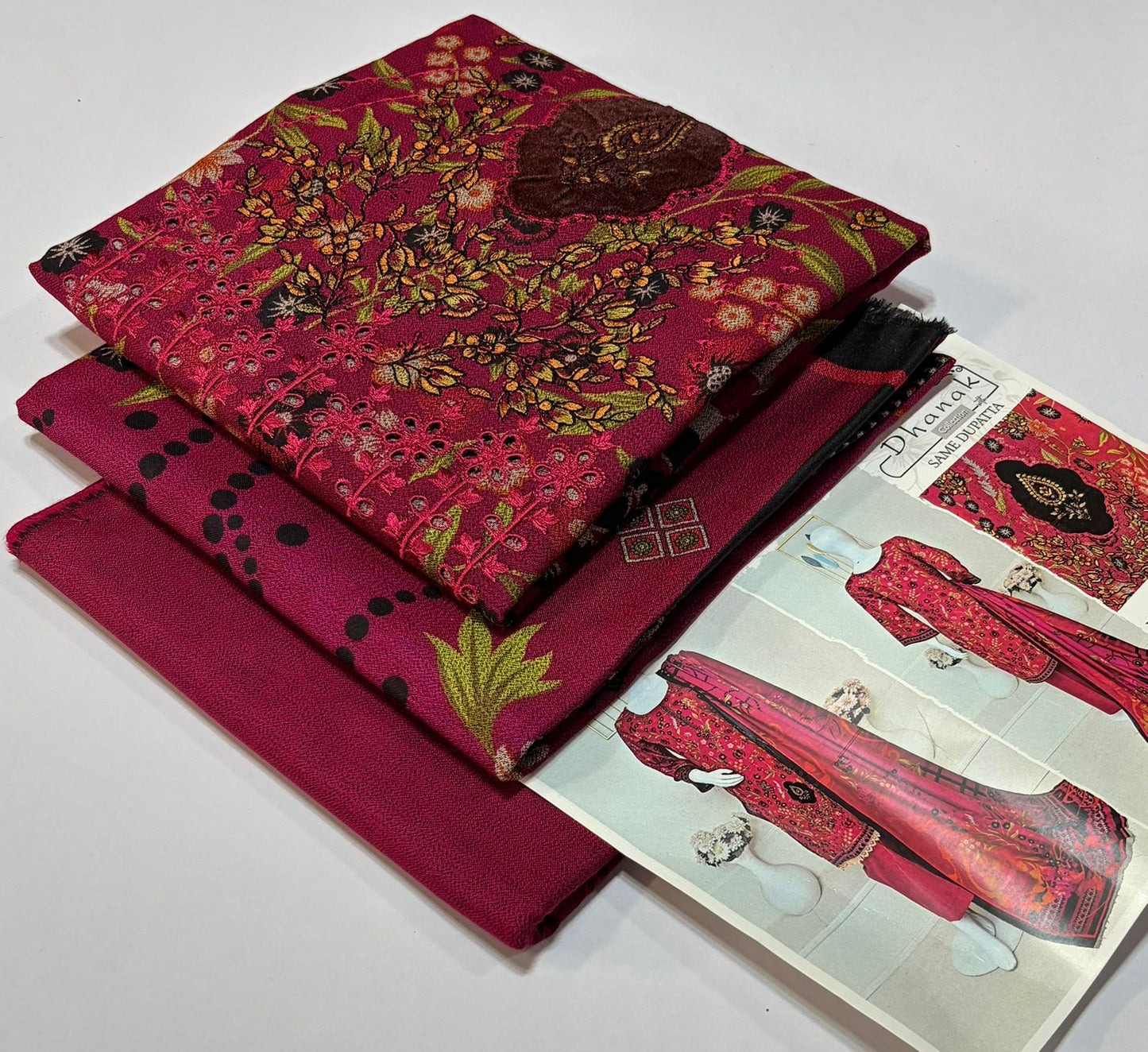 ELAAF 💯 Original 3-Piece Printed Dhanak Collection | Digital Embroidered Shirt, Printed Dupatta & Dyed Trouser | Winter Wear 2025