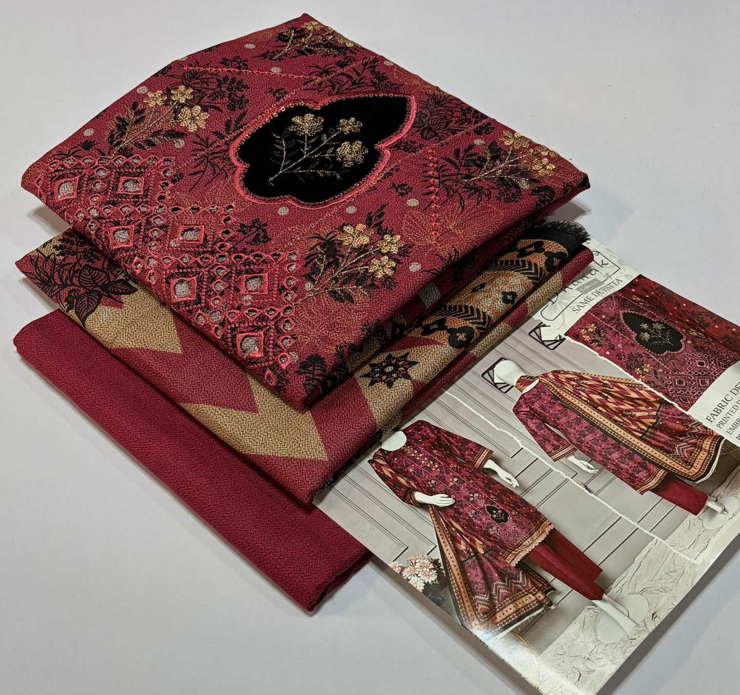ELAAF 💯 Original 3-Piece Printed Dhanak Collection | Digital Embroidered Shirt, Printed Dupatta & Dyed Trouser | Winter Wear 2025