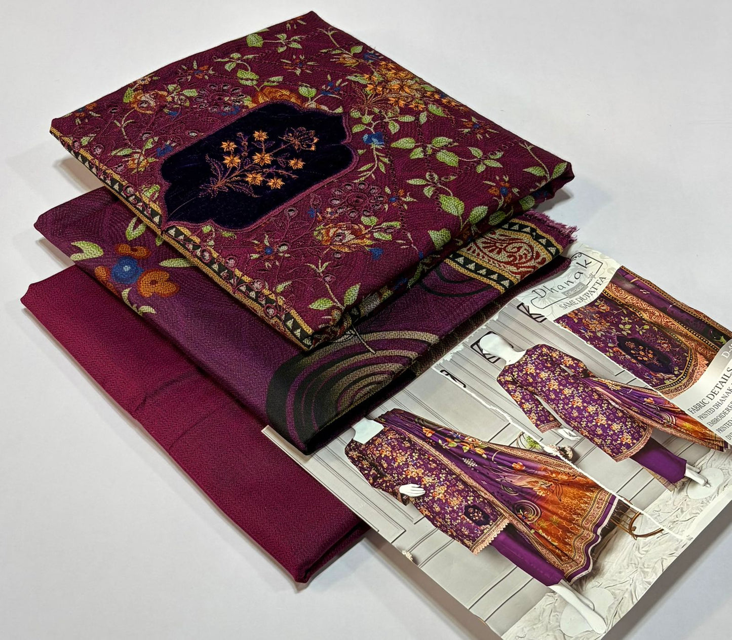 ELAAF 💯 Original 3-Piece Printed Dhanak Collection | Digital Embroidered Shirt, Printed Dupatta & Dyed Trouser | Winter Wear 2025