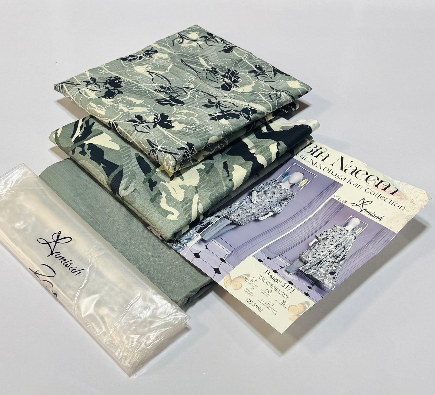 3 pc Embroidered Lenin doriya winter Collection - WA008