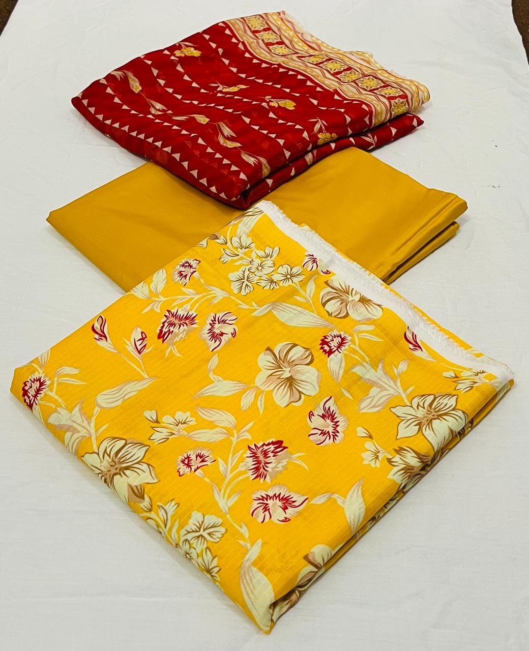 3 pc Printed Viscose Doriya Winter Collection - WA004