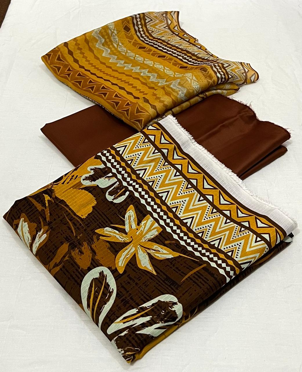 3 pc Printed Viscose Doriya Winter Collection - WA010