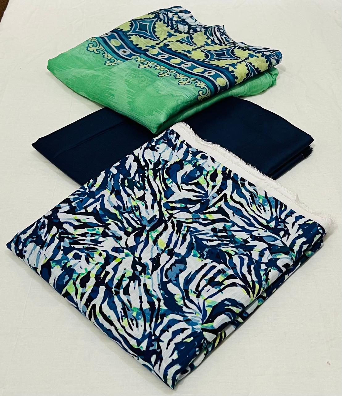 3 pc Printed Viscose Doriya Winter Collection - WA011