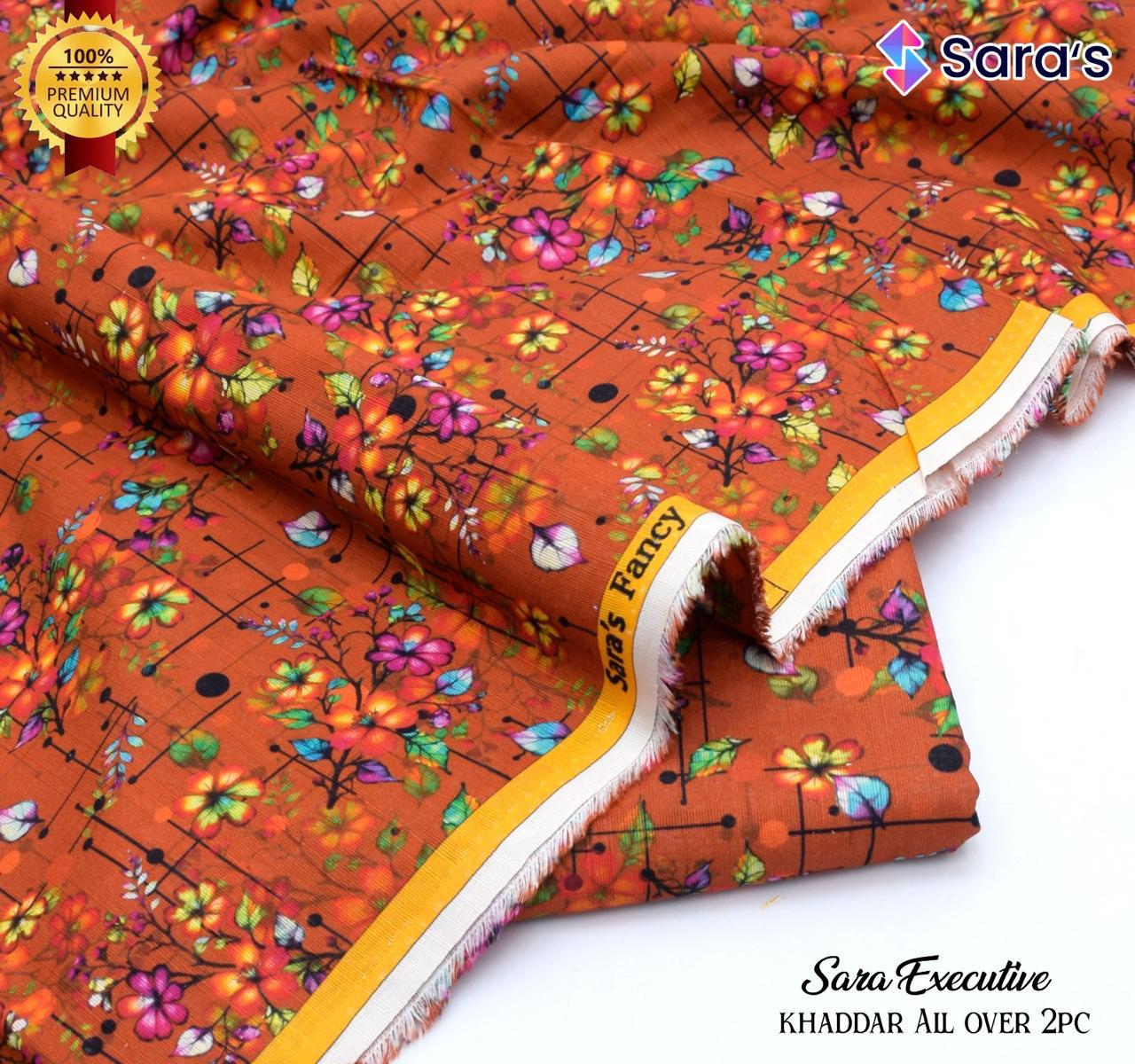 SARA's 💯 Original 2-Piece Khaddar| Digital Printed Shirt & Trouser SARA-WA0308