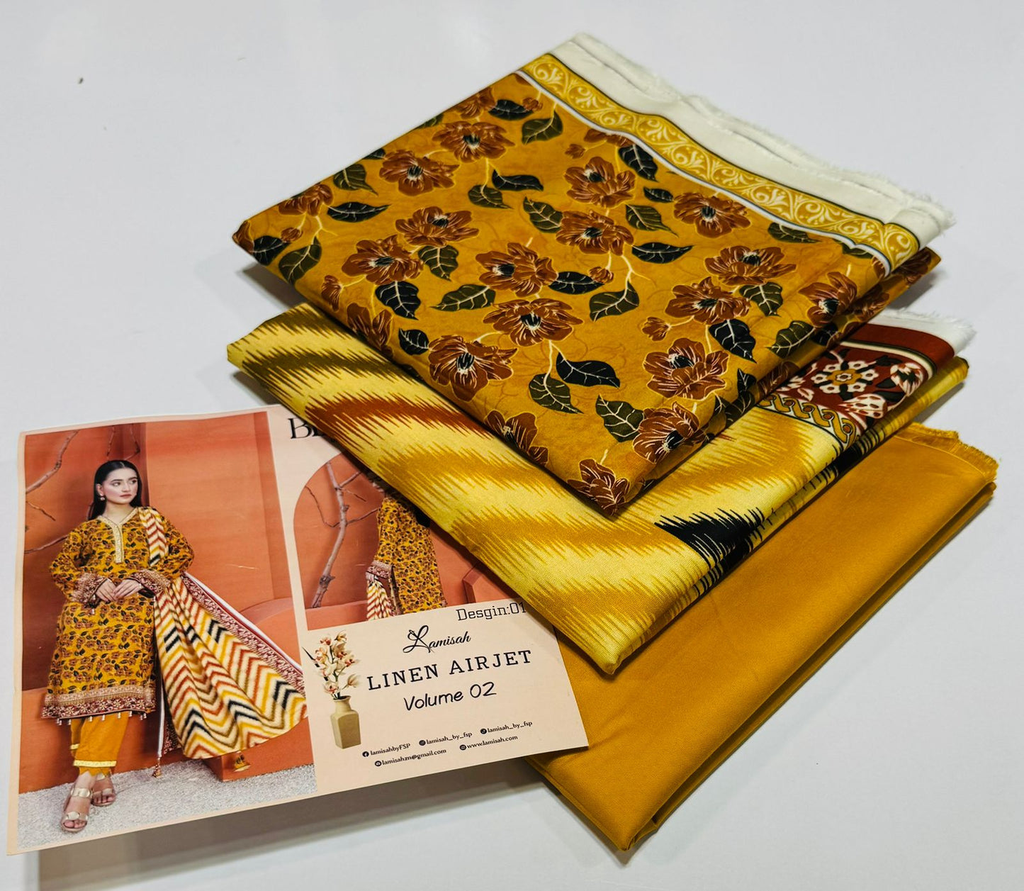 Bin Naeem 💯 Original 3-Piece Printed Linen Suit | Digital Printed Shirt, Dupatta & Trouser WA-0466