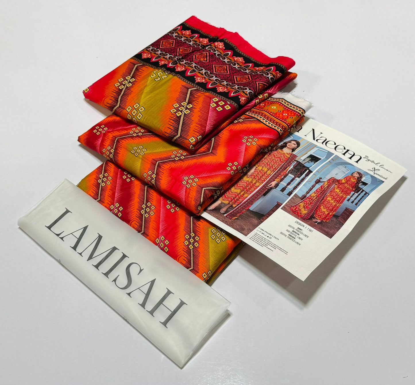 Bin Naeem 💯 Original 3-Piece Printed Linen Suit | Digital Printed Shirt, Dupatta & Trouser WA-0495