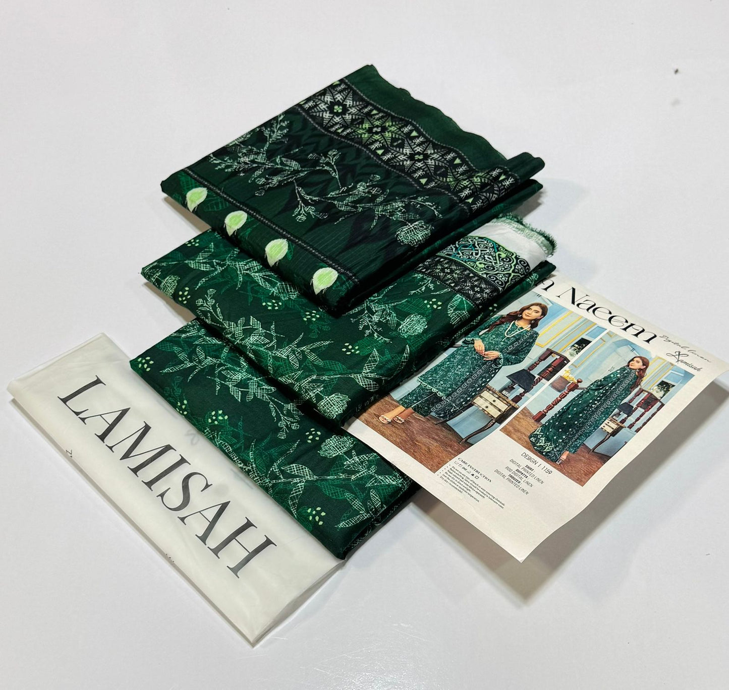 Bin Naeem 💯 Original 3-Piece Printed Linen Suit | Digital Printed Shirt, Dupatta & Trouser WA-0499