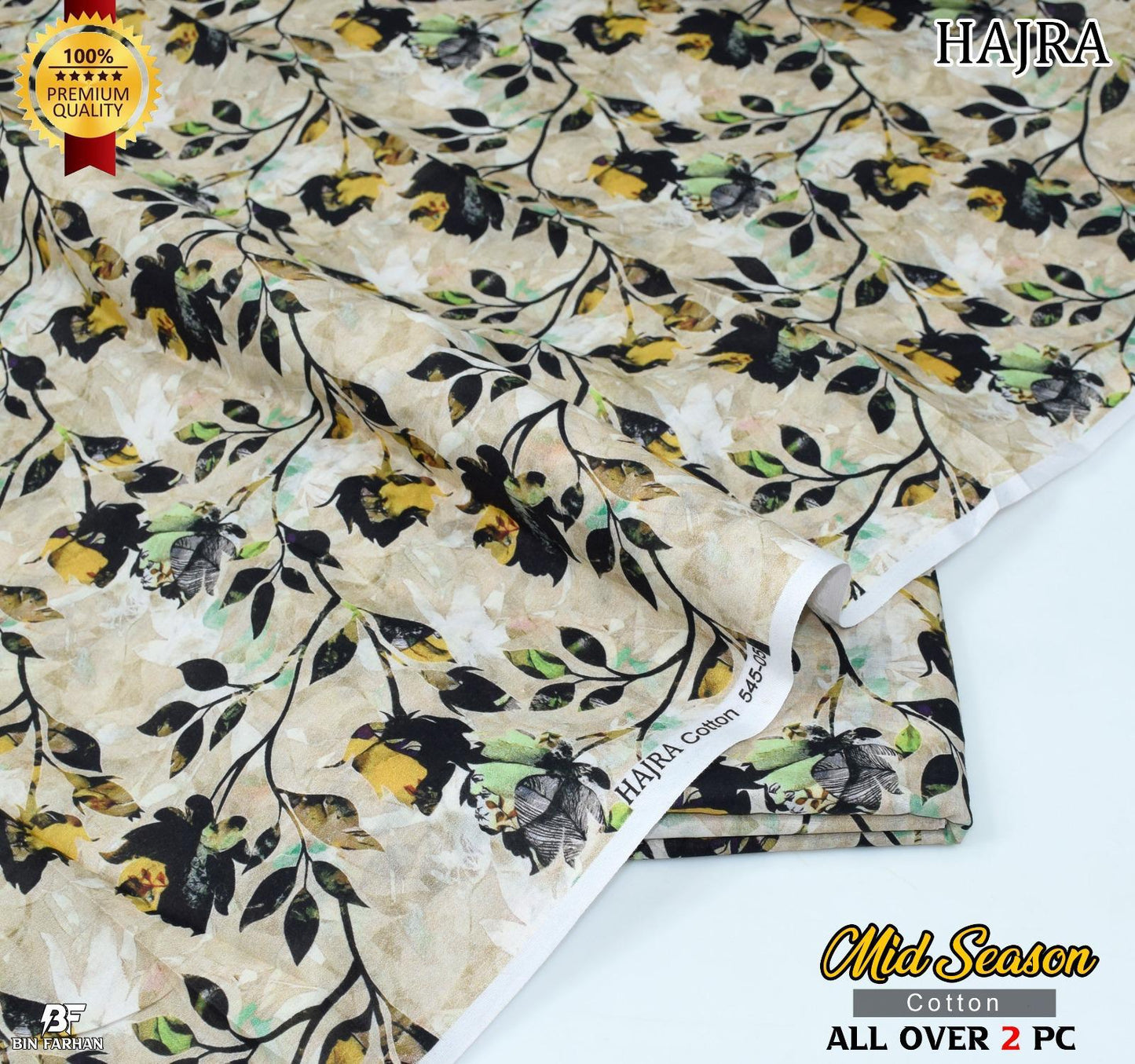 HAJRA 💯 Original 2-Piece Pure Cotton Suit | Digital Printed Shirt & Trouser 1008-WA0510