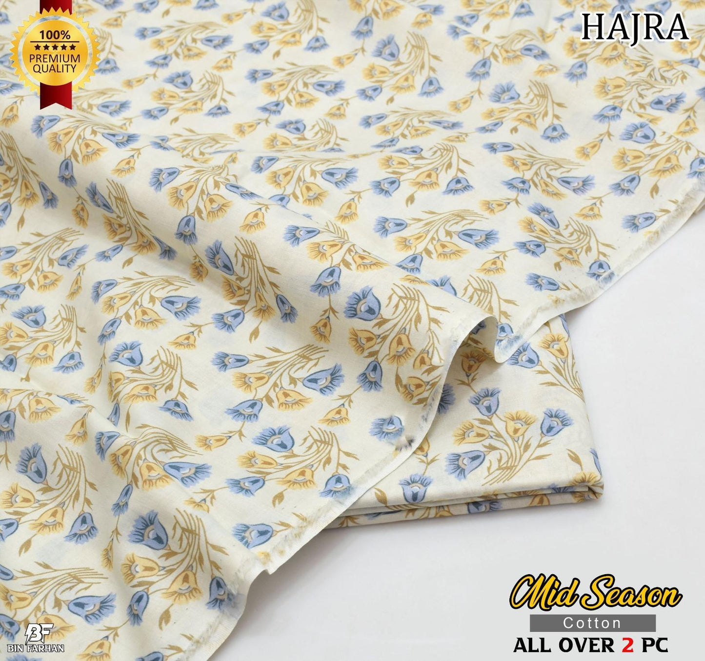 HAJRA 💯 Original 2-Piece Pure Cotton Suit | Digital Printed Shirt & Trouser 1008-WA0512