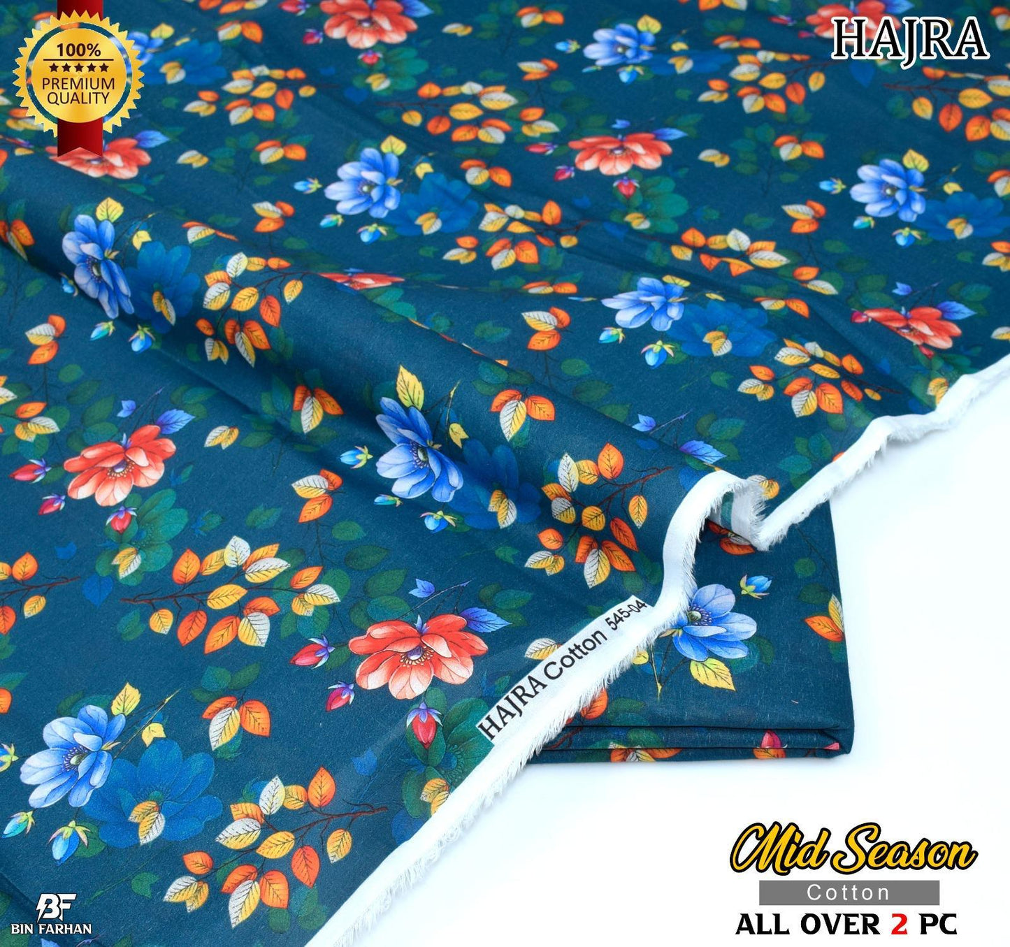 HAJRA 💯 Original 2-Piece Pure Cotton Suit | Digital Printed Shirt & Trouser 1008-WA0516