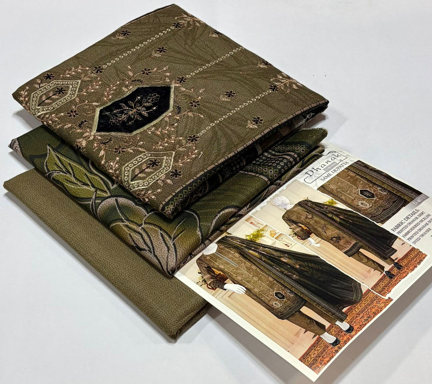 ELAAF 💯 Original 3-Piece Printed Dhanak Collection | Digital Embroidered Shirt, Printed Dupatta & Dyed Trouser | Winter Wear 2025