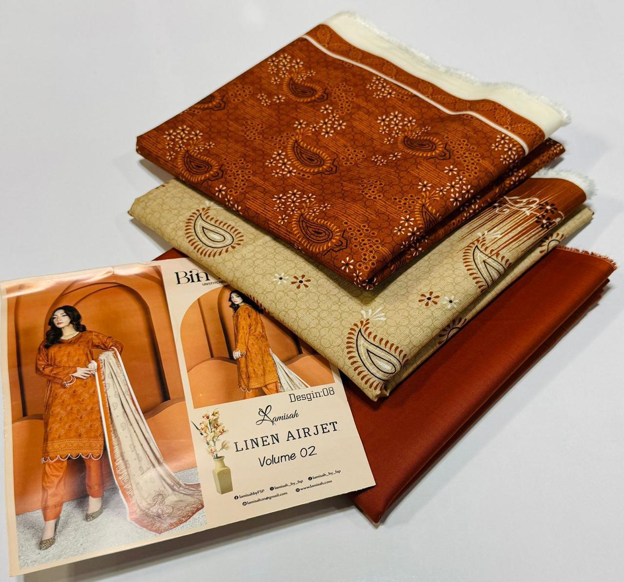 Bin Naeem 💯 Original 3-Piece Printed Linen Suit | Digital Printed Shirt, Dupatta & Trouser WA-15010