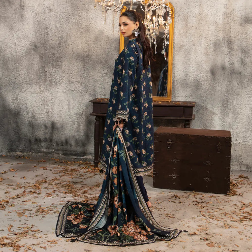 Regalia Original 3-Piece Printed Salina Slub Viscose Collection | Digital Printed Shirt, Dupatta & Dyed Trouser