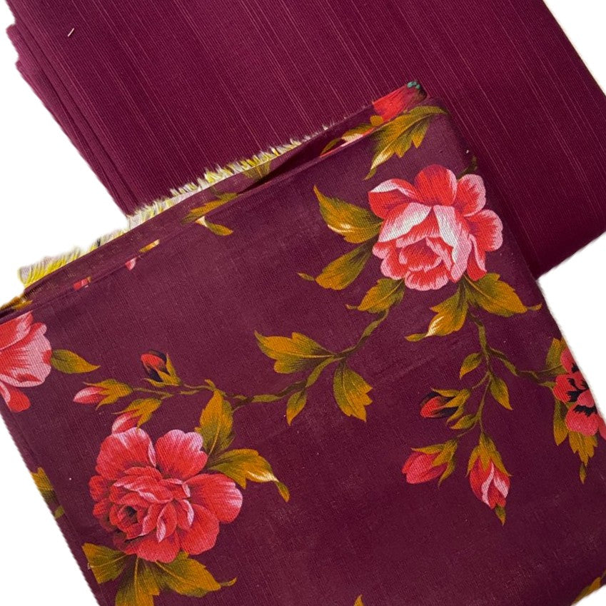 Delika's 💯 Original 2-Piece Khaddar| Digital Printed Shirt & Plain Trouser