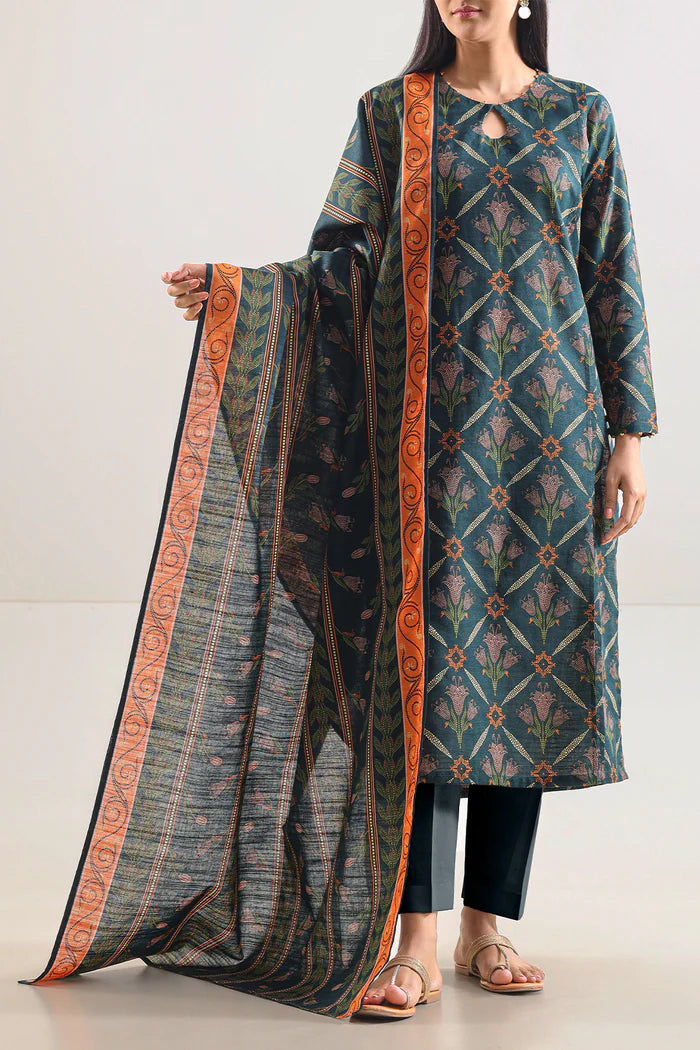 SAYA💯 Original Unstitched Printed Cotton Khaddar 3 Piece