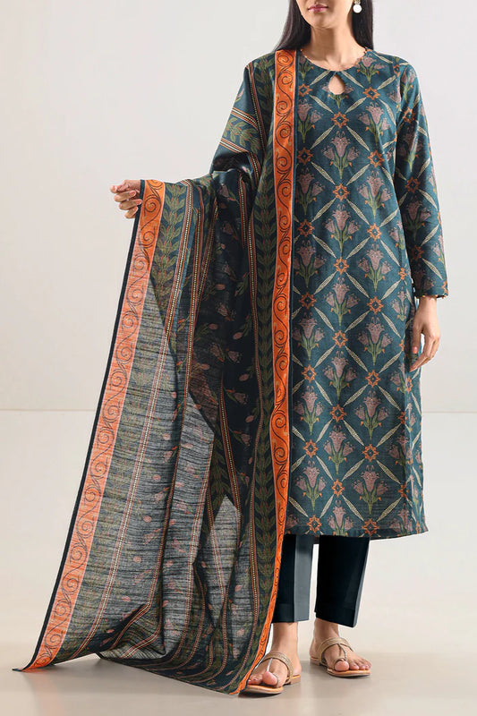 SAYA💯 Original Unstitched Printed Cotton Khaddar 3 Piece