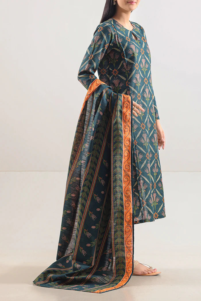 SAYA💯 Original Unstitched Printed Cotton Khaddar 3 Piece