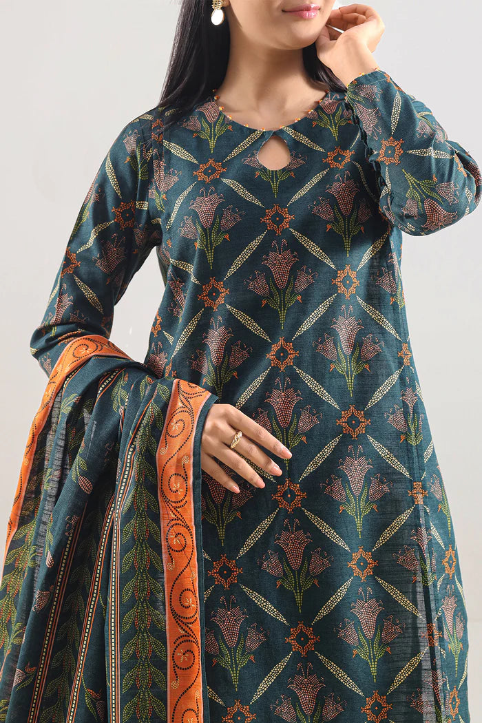 SAYA💯 Original Unstitched Printed Cotton Khaddar 3 Piece