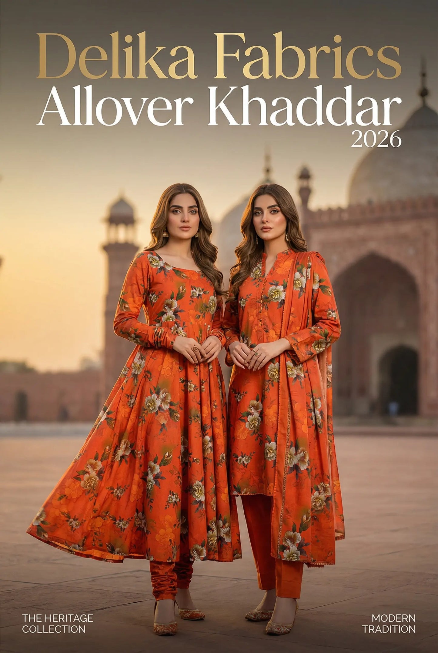 Delika's 💯 Original Allover Khaddar| Digital Printed Shirt &  Trouser