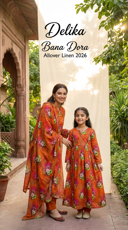 Delika 💯 Original All Over Digital Printed Lenin Bana Dora Collection