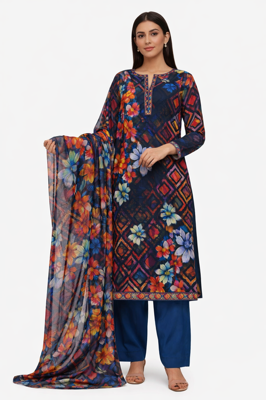 Al-karam 💯 Original 3 piece Bana Dora Printed Lawn Collection-06 (Unstitched)