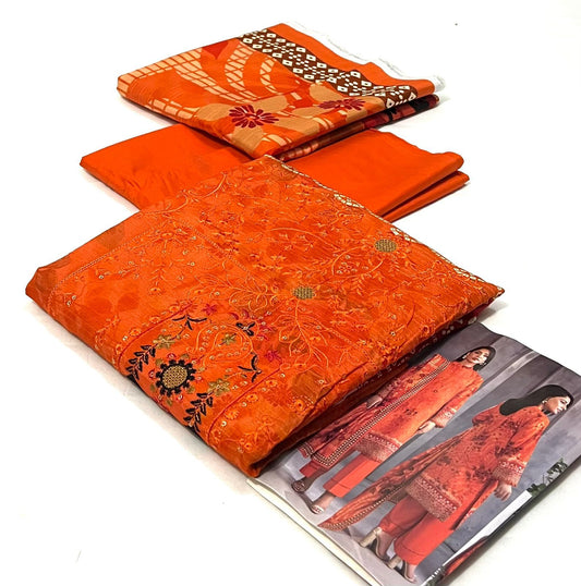 AZURA Original 3 Piece Embroidered Lenin Bana Dora Collection