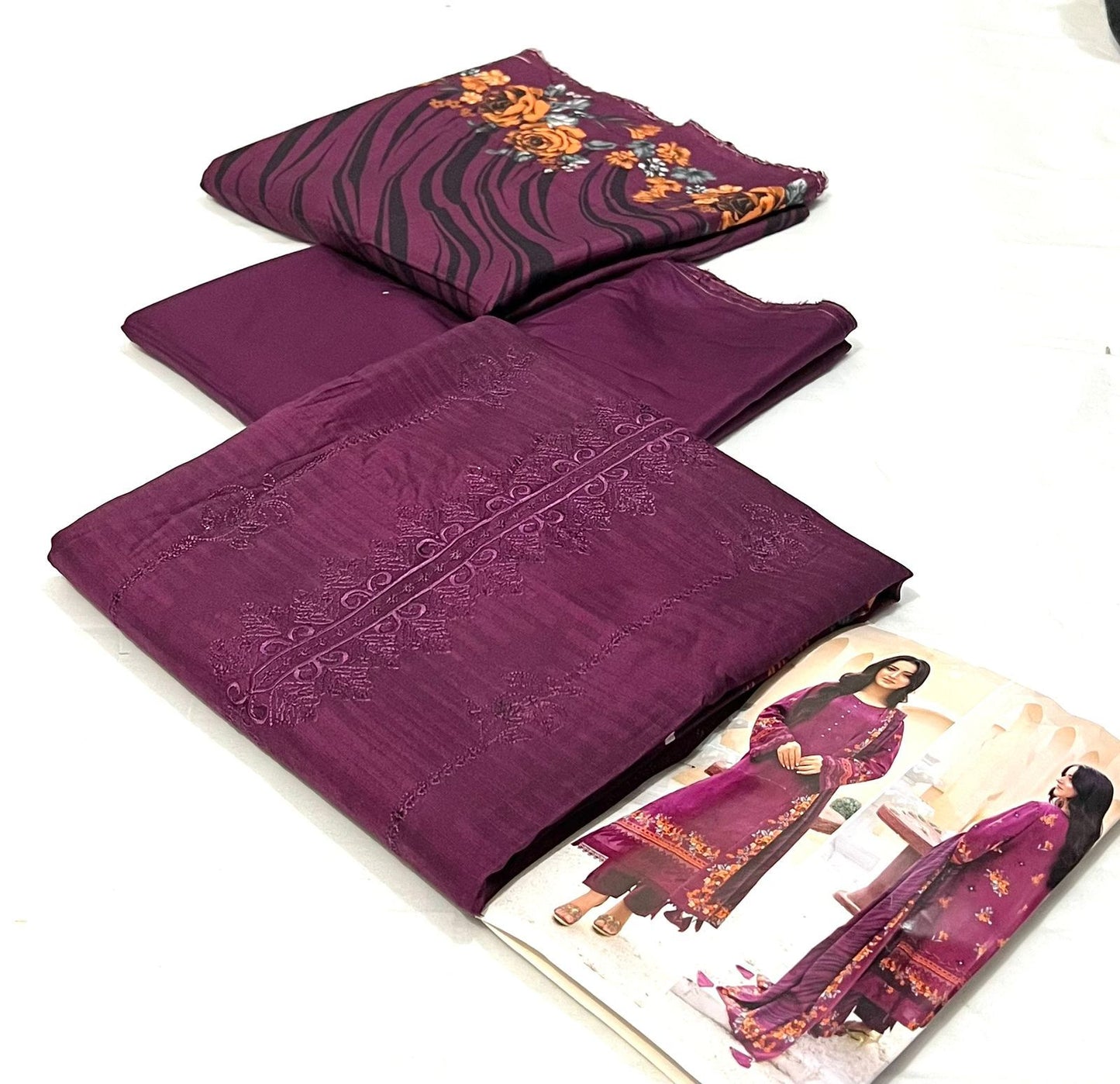 AZURA Original 3 Piece Embroidered Lenin Bana Dora Collection