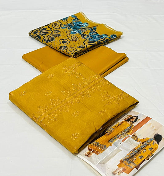 AZURA Original 3 Piece Embroidered Lenin Bana Dora Collection