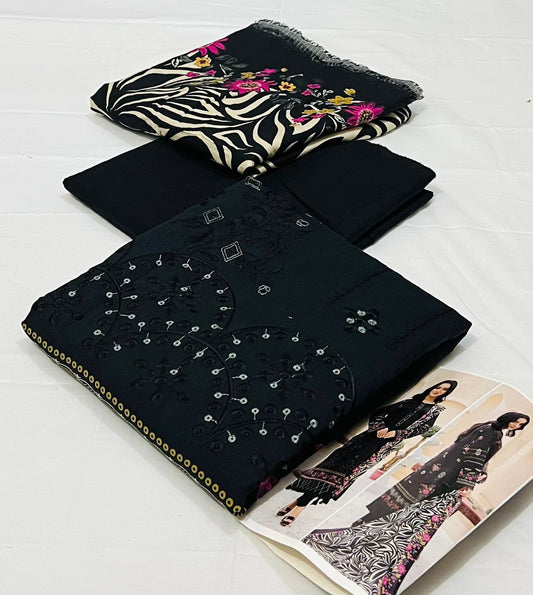 AZURA Original 3 Piece Embroidered Lenin Bana Dora Collection