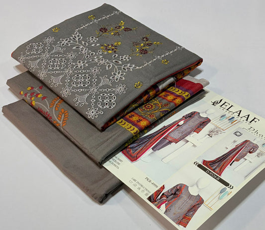 ELAAF 💯 Original 3-Piece Printed Dhanak Collection | Digital Embroidered Shirt, Printed Dupatta & Dyed Trouser | Winter Wear 2025