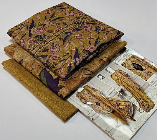 ELAAF 💯 Original 3-Piece Printed Dhanak Collection | Digital Embroidered Shirt, Printed Dupatta & Dyed Trouser | Winter Wear 2025