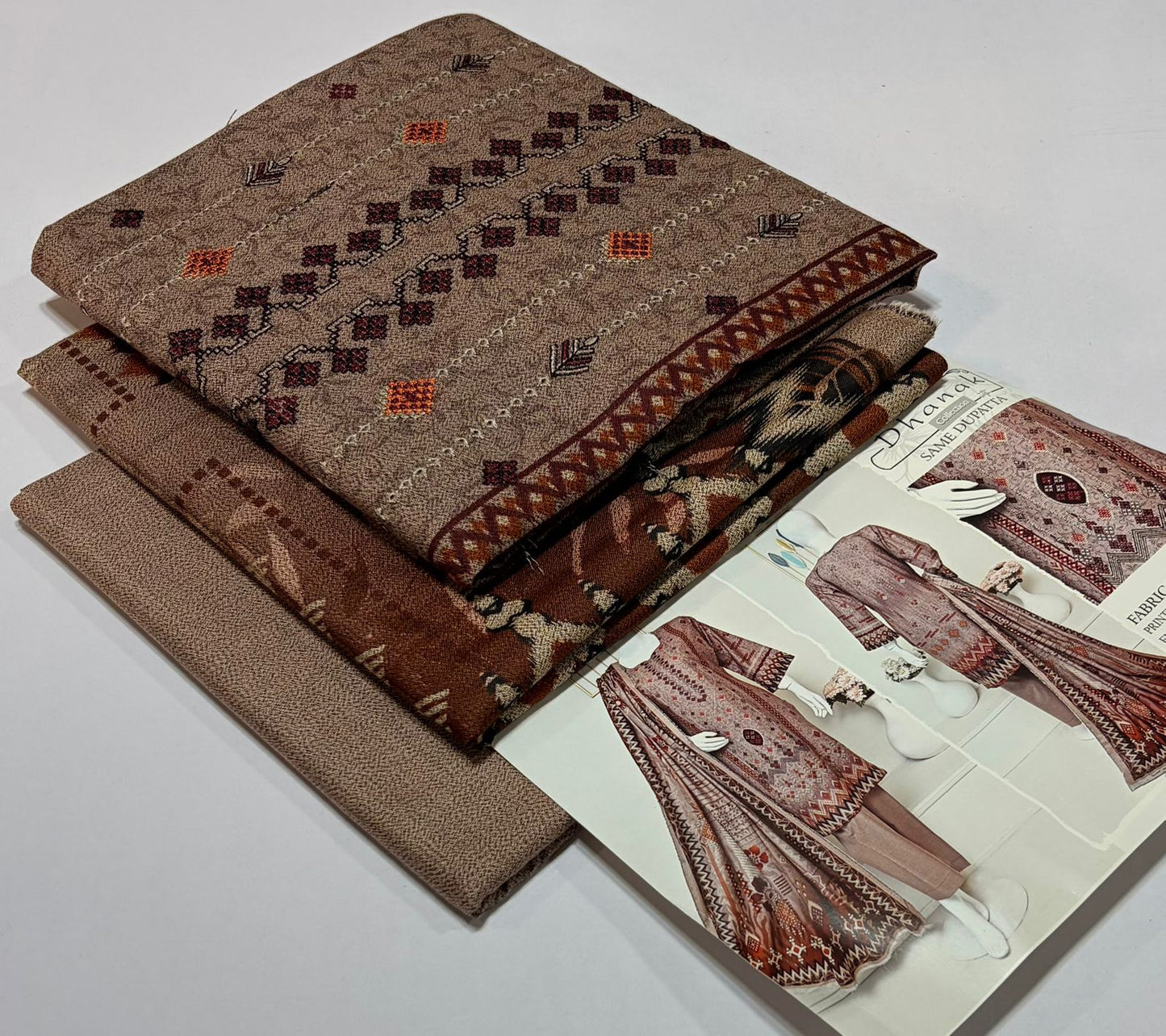 ELAAF 💯 Original 3-Piece Printed Dhanak Collection | Digital Embroidered Shirt, Printed Dupatta & Dyed Trouser | Winter Wear 2025