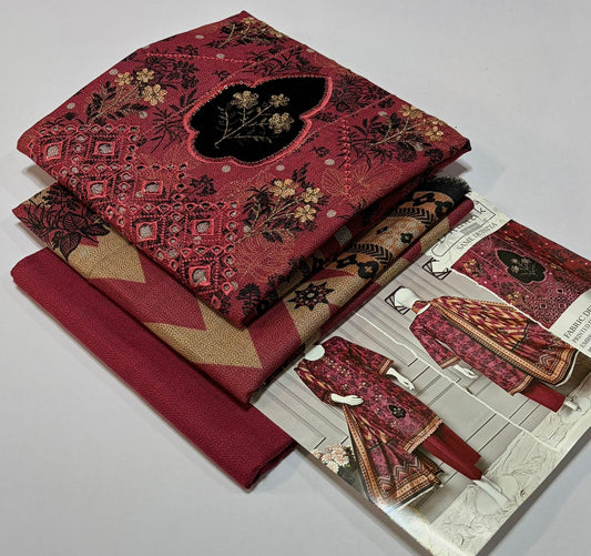 ELAAF 💯 Original 3-Piece Printed Dhanak Collection | Digital Embroidered Shirt, Printed Dupatta & Dyed Trouser | Winter Wear 2025