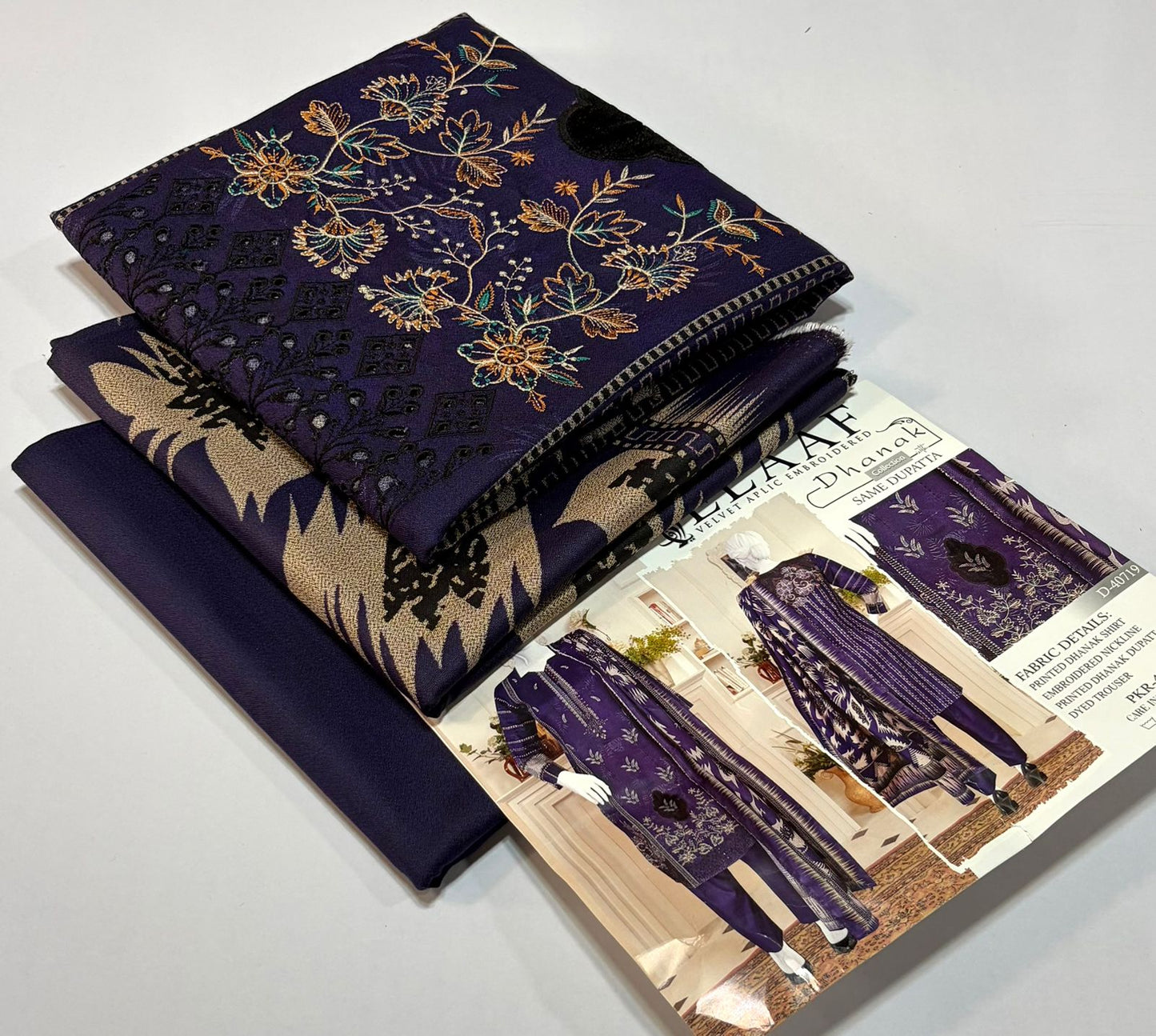 ELAAF 💯 Original 3-Piece Printed Dhanak Collection | Digital Embroidered Shirt, Printed Dupatta & Dyed Trouser | Winter Wear 2025