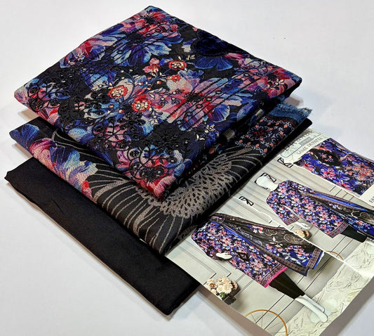 ELAAF 💯 Original 3-Piece Printed Dhanak Collection | Digital Embroidered Shirt, Printed Dupatta & Dyed Trouser | Winter Wear 2025