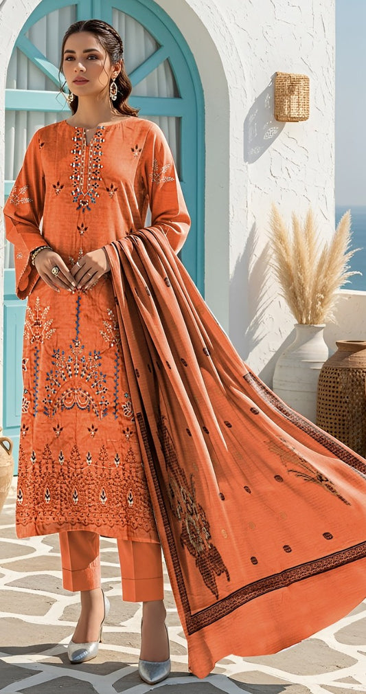 Delika Embroidered  3 PC AZ-1050-2