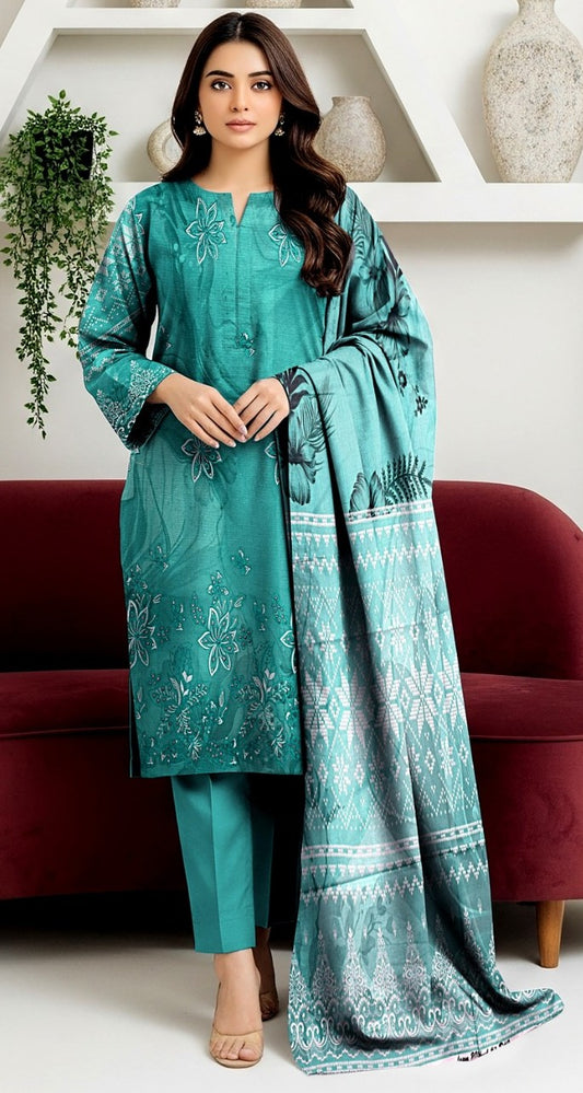 Delika Printed Embroidered  3 PC AZ-1053-05