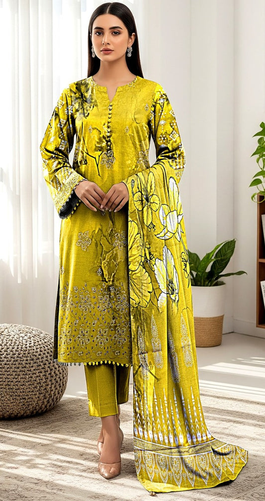 Delika Printed Embroidered  3 PC AZ-1053-07