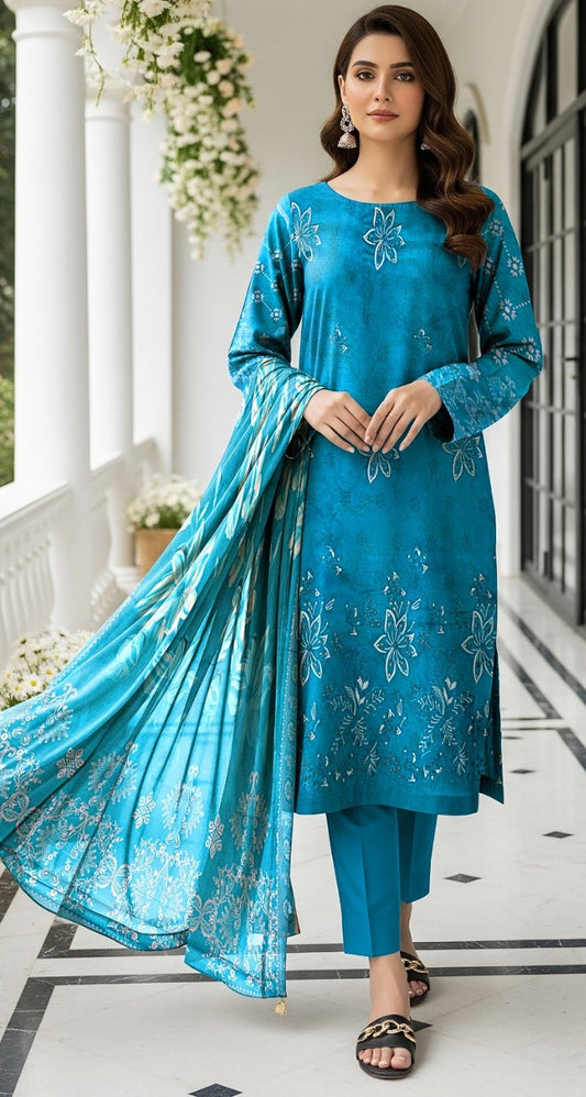 Delika Printed Embroidered  3 PC AZ-1053-08