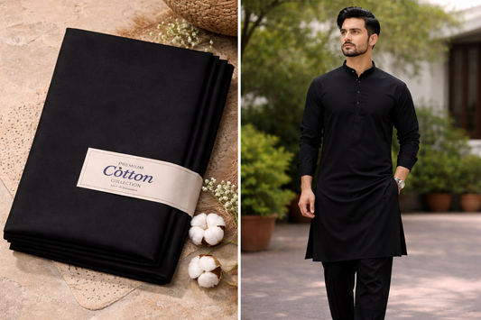 Gul Ahmed Pima Soft Cotton - Jet Black