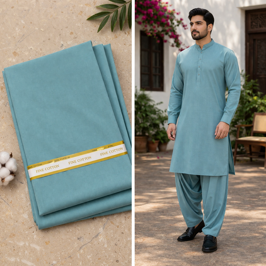 Gul Ahmed Pima Soft Cotton - Muted Aqua