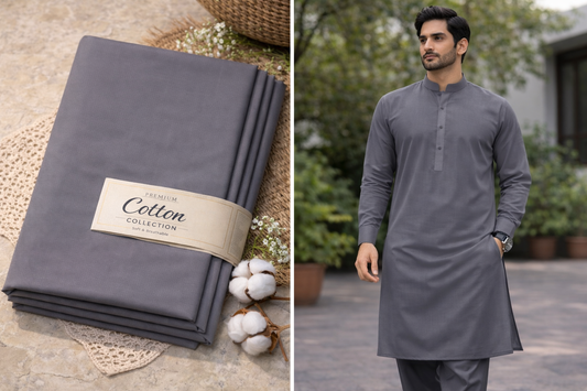 Gul Ahmed Pima Soft Cotton - Slate Gray