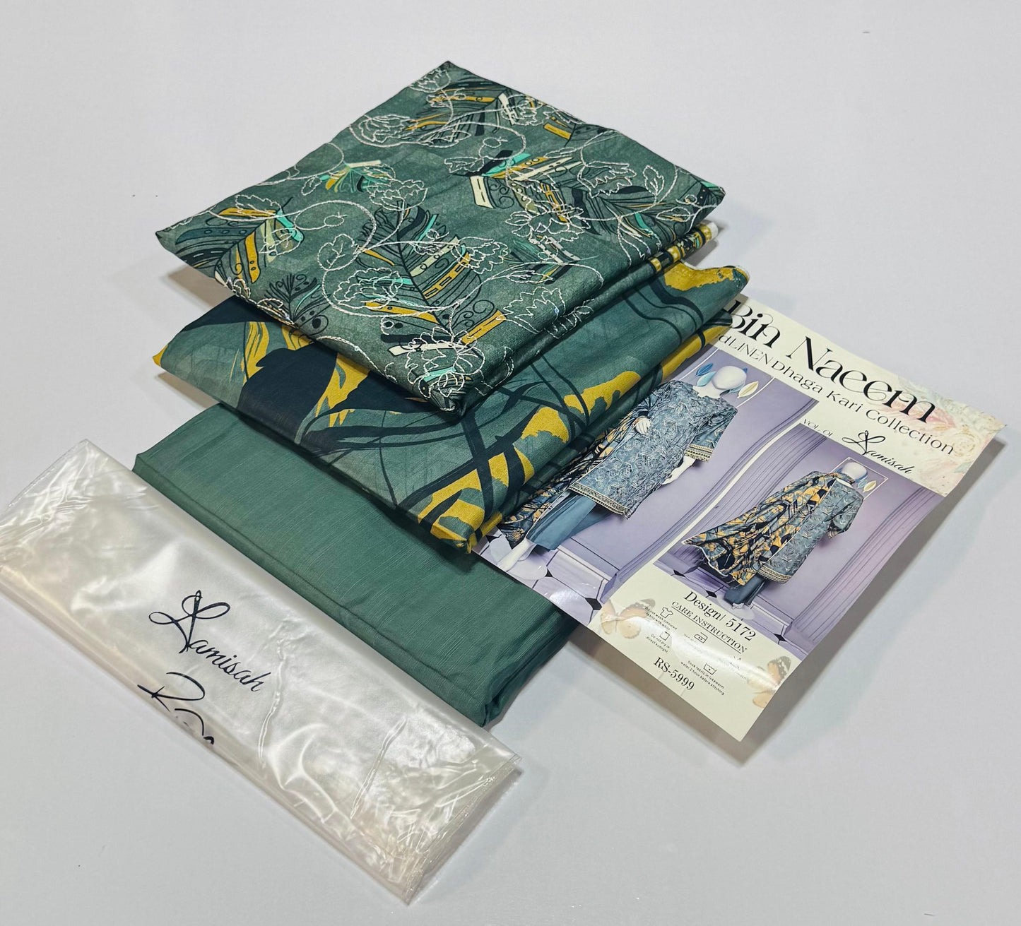 3 pc Embroidered Lenin doriya winter Collection - WA0009