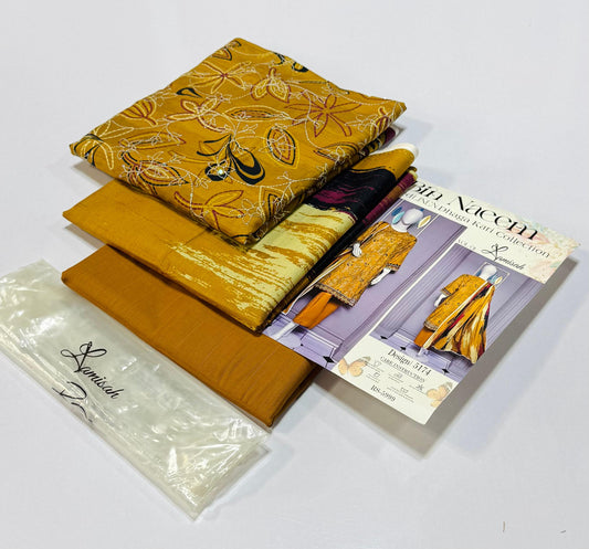 3 pc Embroidered Lenin doriya winter Collection - WA0010