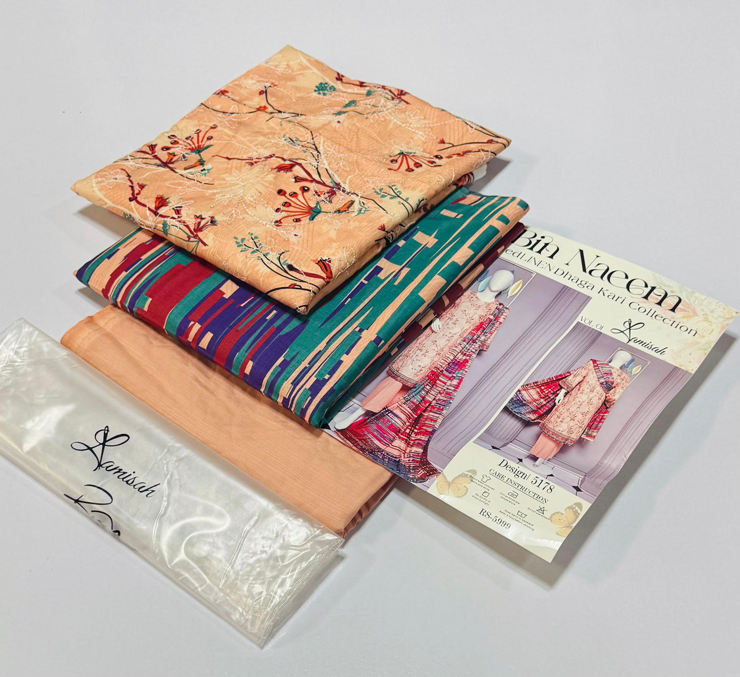 3 pc Embroidered Lenin doriya winter Collection - WA0012