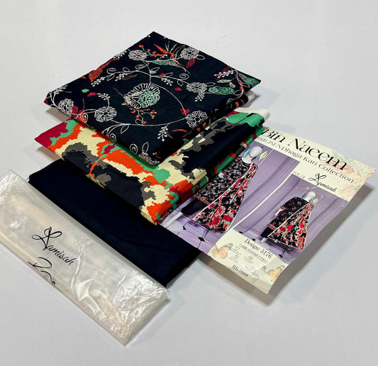 3 pc Embroidered Lenin doriya winter Collection - WA0014