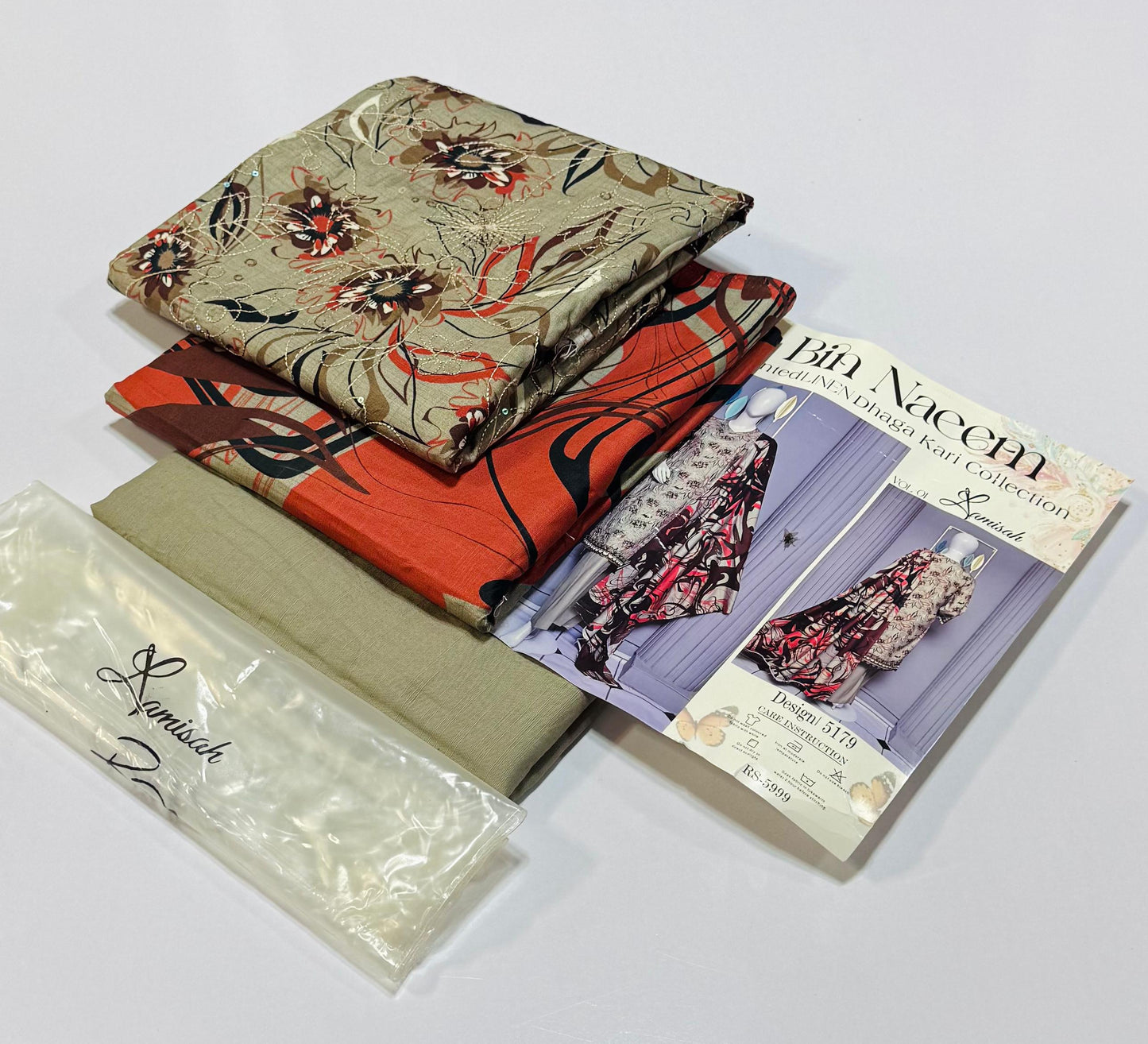 3 pc Embroidered Lenin doriya winter Collection - WA0016