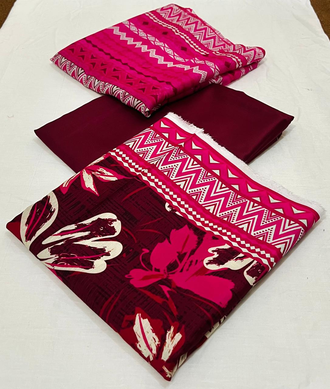 3 pc Printed Viscose Doriya Winter Collection - WA006