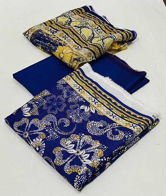 3 pc Printed Viscose Doriya Winter Collection - WA008