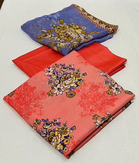 3 pc Printed Viscose Doriya Winter Collection - WA012